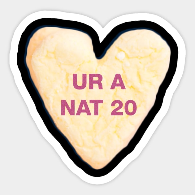 UR A NAT 20 | Valentine's Day Dungeons & Dragons Sticker by AmandaPandaBrand